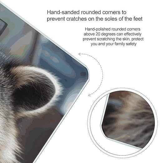 Little Raccoon Face Smart Scale for Body Weight Accurate Bathroom Scale with LED Display Digital Weight Scales Weighing Machine High Precision Scales for Bath Home