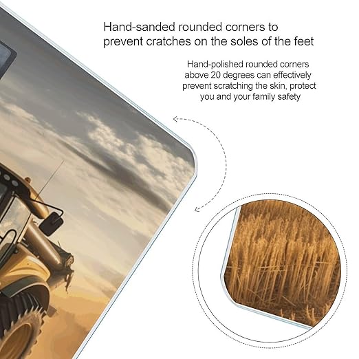 Farm Tractor Harvest Scale for Body Weight High Precision Digital Weight Scales with LCD Display Anti-Slip Sturdy Slim Tempered Glass Bathroom Scale for Home Use