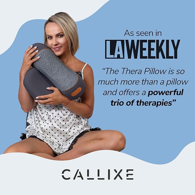 Original TheraPillow – 3-in-1 Neck Massager Pillow with Heat &amp Gentle Traction | Relaxing Neck &amp Shoulder Support with Vibration Massage Wireless Design &amp USB-C Charging