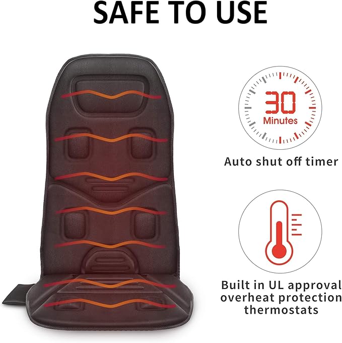 COMFIER Vibration Back Massager Seat Cushion with Heat10 Motors Massage Chair PadChair Massager for Pain Relief at Office/HomeMothers Day Gifts for Mom Dad