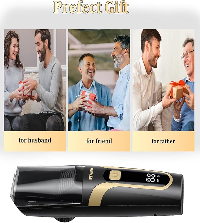 Beard Trimmer for Men Auto-Vaccum Rechargeable Electric Men Beard Trimmers with 2 Combs 1-20mm Adjustable Length Dial Waterproof Cordless Mustache Trimmer for Face Stubble