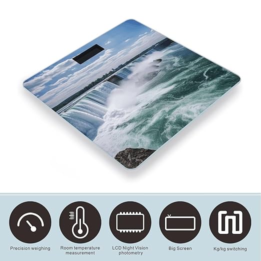 Niagara FallsScale for Body Weight with LCD High Precision Weighing Scales Fashion Sturdy Tempered Glass Weight Scales Easy-to-Read Digital Bathroom Scale for Daily 400lb