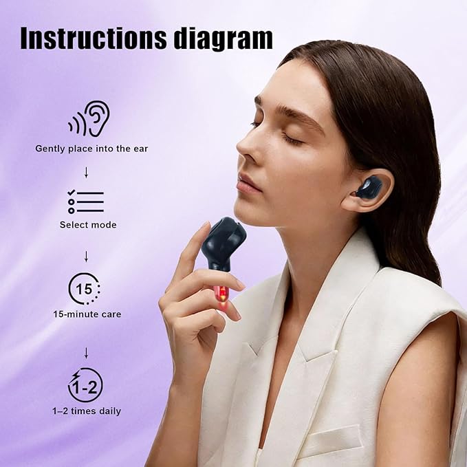 Red Light Therapy for Ears and Nose Relief Tinnitus and Sinus Discomfort Suitable for Daily Care Easy to Use While Traveling Or Home