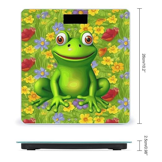 Frog Weight ScaleClear LED Display Bathroom Digital Weighing ScaleTempered Glass Digital Bathroom Scale for Body Weight Capacity Up to 400 Lbs