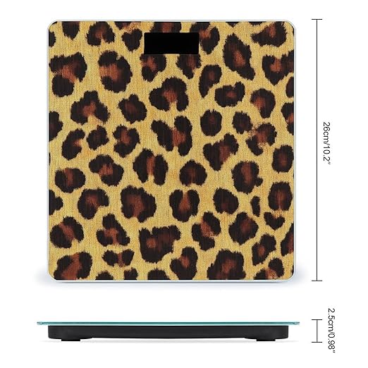 Men's Fashion Automatic Switch Digital Bathroom Weighing Scale Smart Scale Leopard Cheetah Print