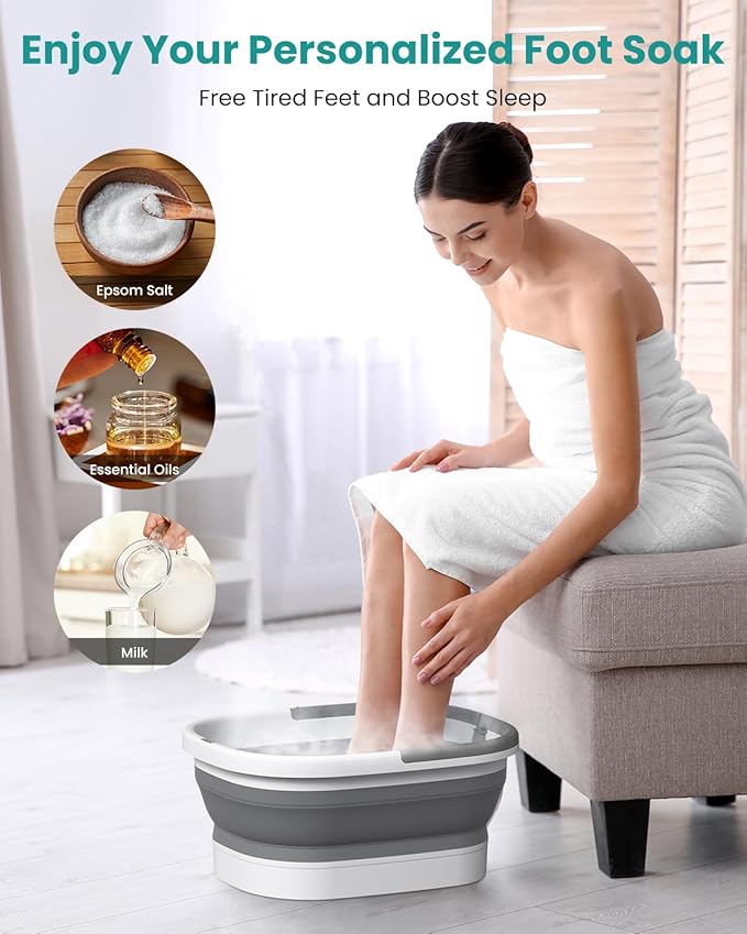 Nekteck Foot Soaking Tub Collapsible + Shiatsu Neck and Back Massager with Soothing Heat