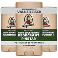 Dr. Squatch Natural Men’s Deodorant – Aluminum Free Natural Deodorant Men with Charcoal &amp Postbiotics for 72-Hour Odor Protection – Pine Tar 2.65oz Stick (3-Pack)