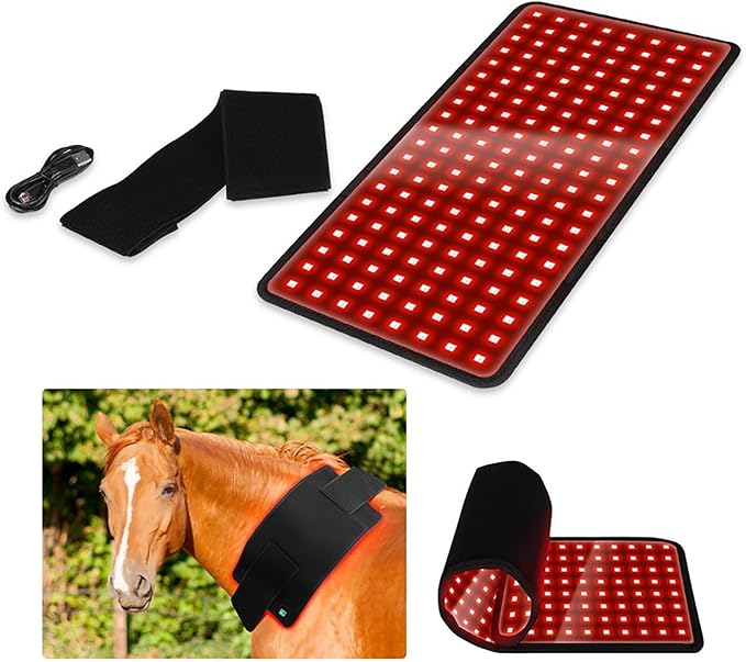 Horses Red LED Light Therapy Device 660nm 850nm Red Infrared Belt Portable Wearable Deep Light Therapy Wounds and cuts Joint Pain Relief for Horse Dog Cat Pig
