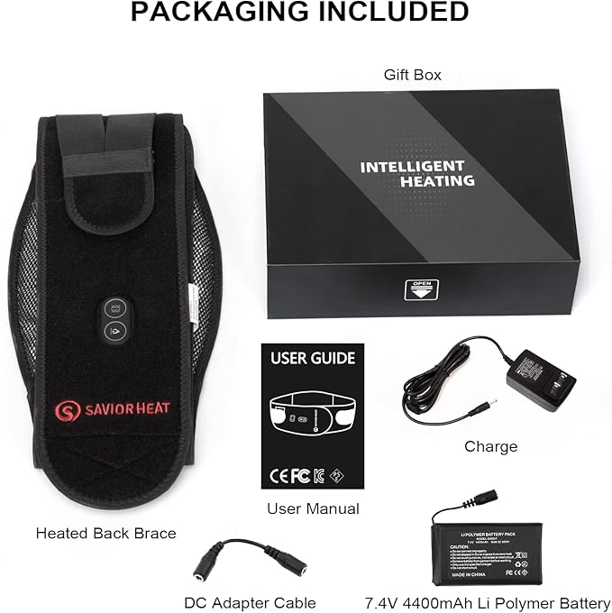 Heating Pad Lower Back Massager Wrap for Back Pain Relief Heated Waist Belt with Vibration Massage 7.4V 4400mah Battery Heat Therapy for Lower Back Lumbar Waist Abdominal Stomach Spine