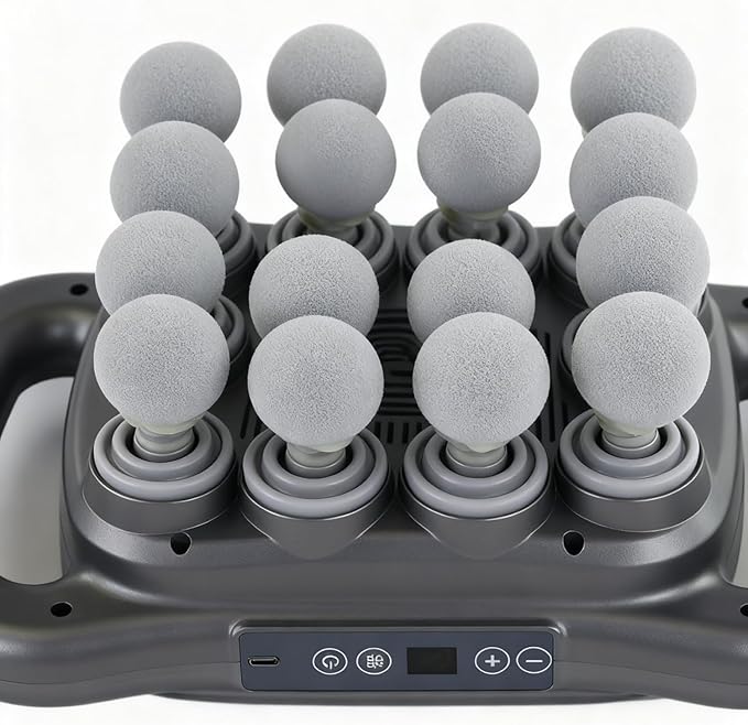16 Head Massage Gun Deep Tissue with 9 Levels &amp 9 Modes Electric Massager Tool for Legs Arms Waist Back Buttocks - Full Body Muscle Pain Relief Ideal Gifts for Women