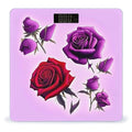 Red and Purple RosesScale for Body Weight with LCD High Precision Weighing Scales Fashion Sturdy Tempered Glass Weight Scales Easy-to-Read Digital Bathroom Scale for Daily 400lb