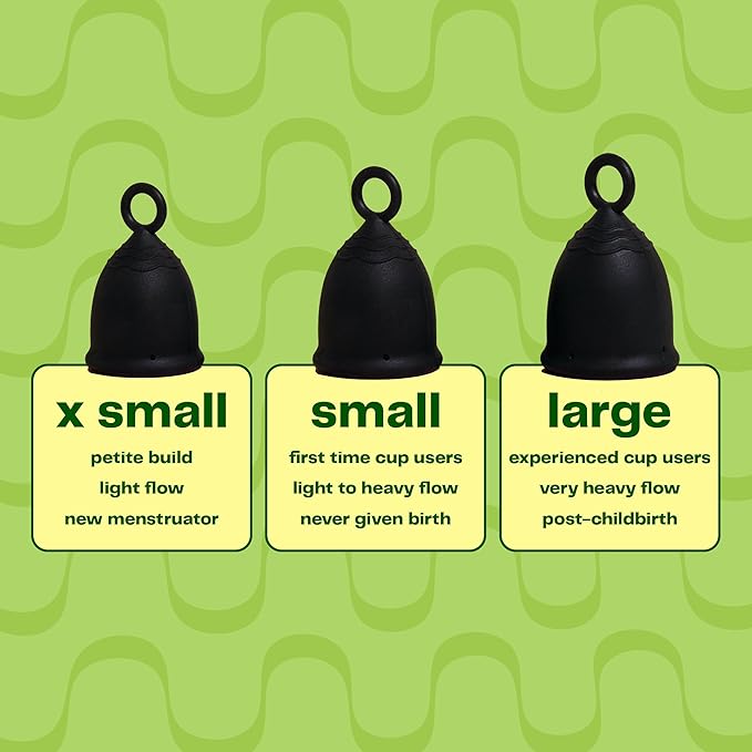 Viv for Your V Large Premium Menstrual Cups for Heavy Flow Pull Tab Ring Stem Easy Removal Soft Tampon Alternative Comfortable 12 Hour Wear Medical-Grade Silicone Reusable Period Cup