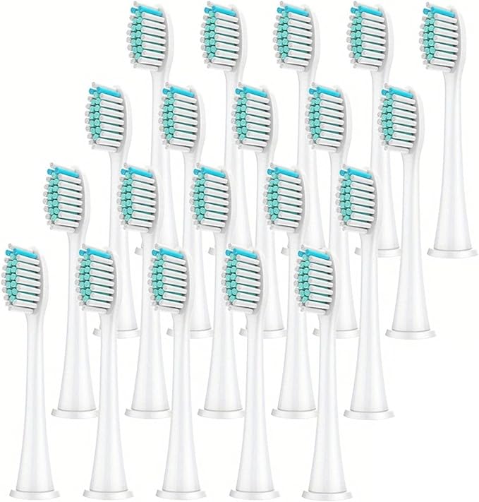 Electric Toothbrush Head Replaceable Sonic Suitable Compatible for 's Brush(White 20pcs)