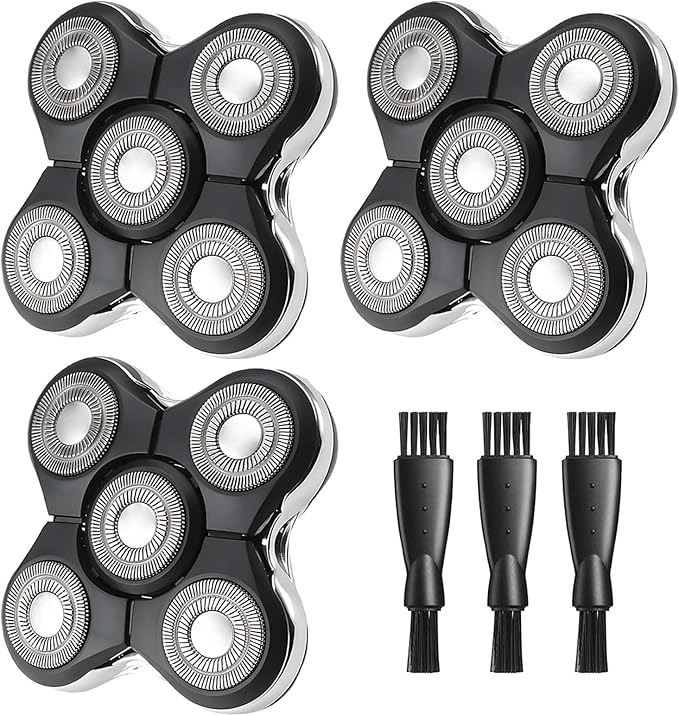 Remington Head Shaver Replacement Blade Compatible with Remington Balder Pro 3PCS Balder Pro Replacement Head 3 Cleaning Brush