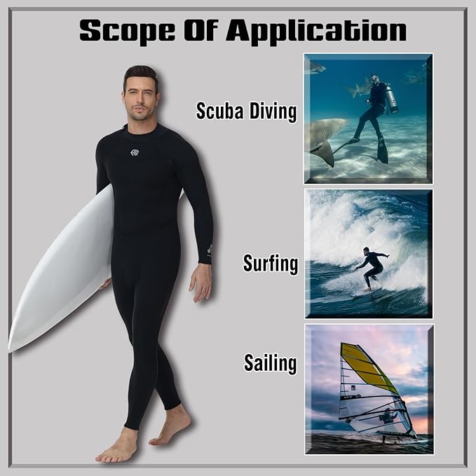 3mm Neoprene Full Wetsuit for Men Premium Diving Snorkeling Surfing Swimming Suit