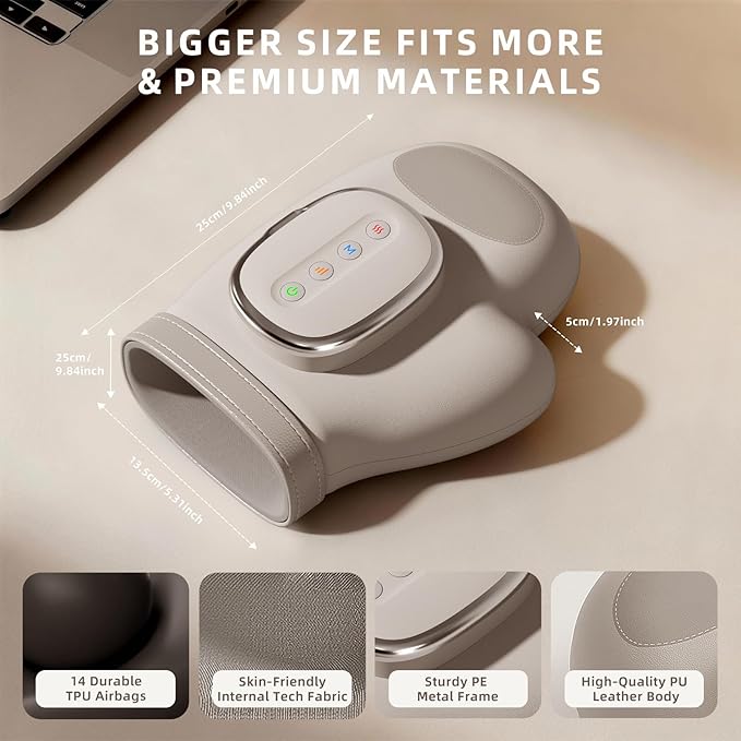 Cordless Hand Massager with Heat and Compression for Arthritis Carpal Tunnel 3 Massage Modes 3 Heating Levels 5 Intensities Hand Massage Helps Soothe Hand Fatigue Gift for Women Men