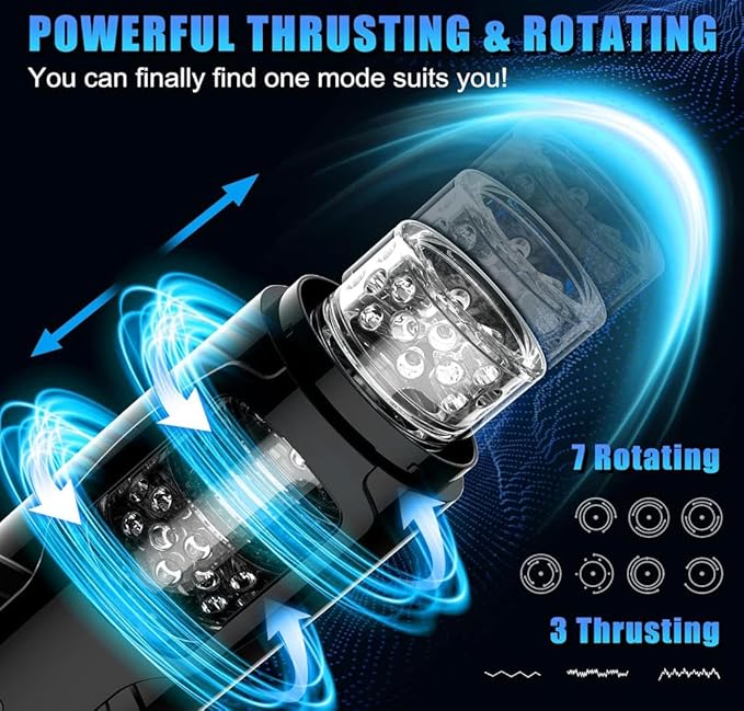 Upgraded Blowjobob Machine for Man 7 Thrusting &amp Rotating 7 Modes Sucking with Massager Automatic Mastusbafor Male Masterburbatar Hands Free Automatic Tight Sleeve Hoodies L87