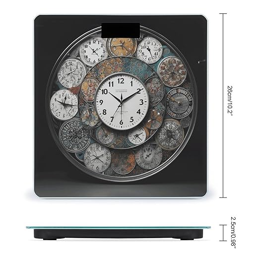 Clock Art Scale for Body Weight Digital Bathroom Scale Precision Smart Weighing Scales with Clear LED Display Accurate High Precision Scales Weighing Machine