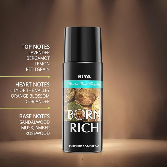 Riya Combo Of Born Rich Deodorant Perfume Body Spray - 150Ml2