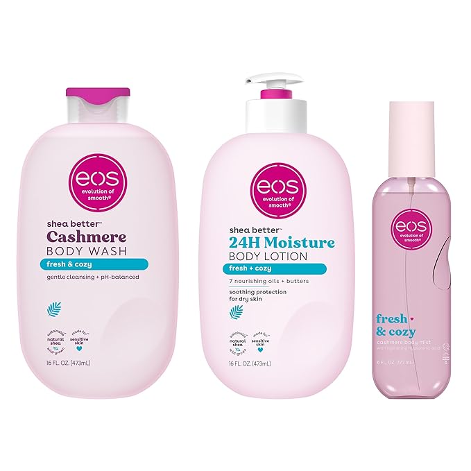 eos Fresh &amp Cozy Scent Layering Bundle - Body Wash Body Mist Body Lotion