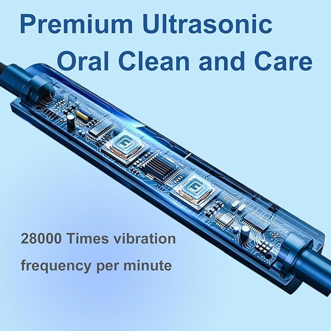 Ultrasonic U-Shaped Toothbrush for Adults Electric Toothbrush has 23760 Nylon BristlesAutomatic 360-degree Cleaning and Waterproof IPX7 4 Modes for Teeth Whitening (Black)