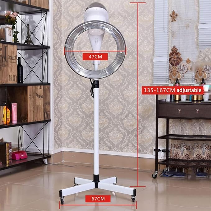 Barber Shop Cold Perm Hair Dyeing Heating Dryer Professional Hairdressing Equipment Heating Machine Vertical Styling Hood Hair Dryer with Wheels Hair Salon