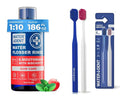 Medium Soft 2-Pack Toothbrush &amp Concentrated Water flosser Rinse &amp Mouthwash Gum Care Alcohol and Fluoride Free. Made in USA