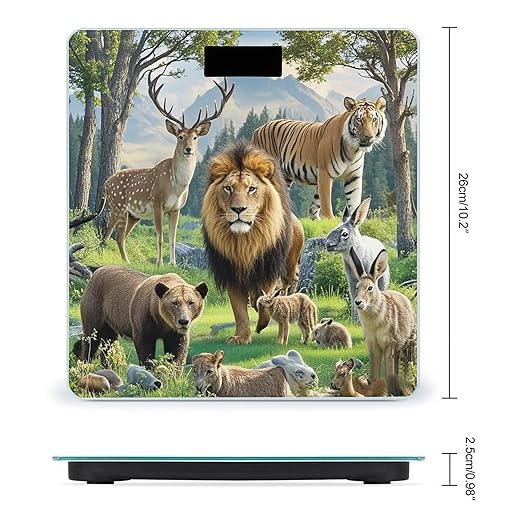 Wild Animals Scale for Body Weight Smart Scales Digital Bathroom Scale High Precision Weighing Scales with Large Display Weighing Machine for People
