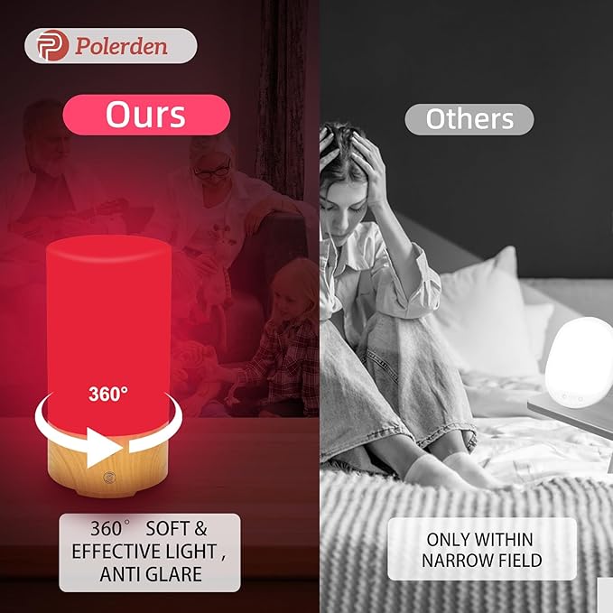670nm Red Light Therapy Sleep Device10000 Lux Sun Lamp Sunlight Lamp Dual Function Sleep Aid and Red Night Light Lamp For Support Deep Relaxation and Improve Sleeping for Adult &amp Kid Bedroom