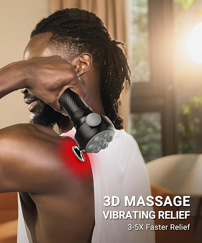 HYAKO Pro Max Therapy Massager - 6500 RPM Pro-Grade Deep Tissue Vibration for Full Body Pain Relief &amp Fascia Release | for Large Muscles &amp Sensitive Areas | Handheld Portable Massage Gun (Grey