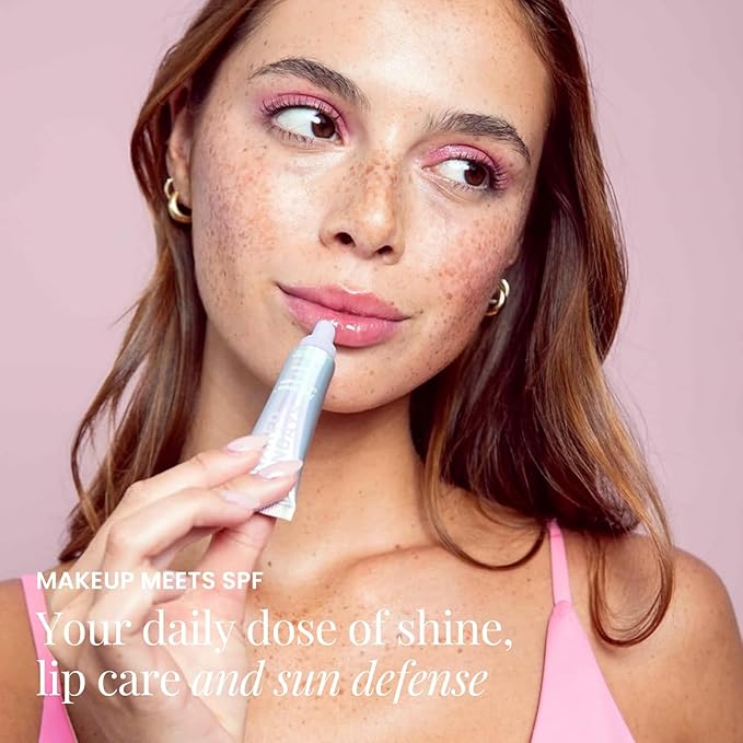 Naked Sundays Poutscreen SPF 50 Lip Treatment – Hydrating Lip Balm with Broad Spectrum Glossy Non-Sticky Finish Nourishing Lip Care with Peptides for Protected Lips - 15ml (Love Letter)