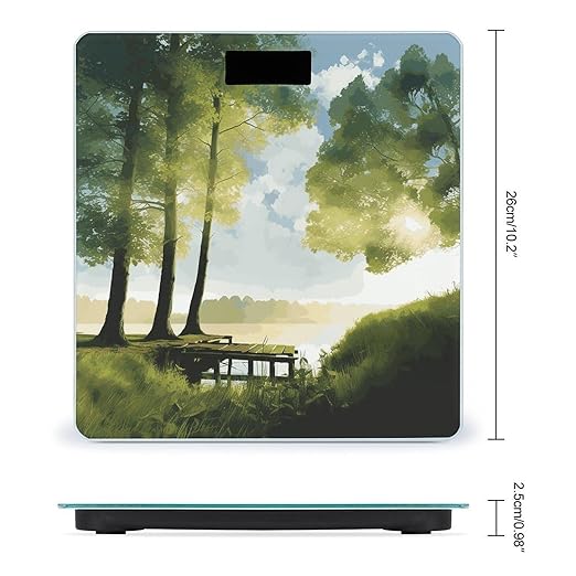 Landscape Trees Smart Scale for Body Weight Accurate Bathroom Scale with LED Display Digital Weight Scales Weighing Machine High Precision Scales for Bath Home