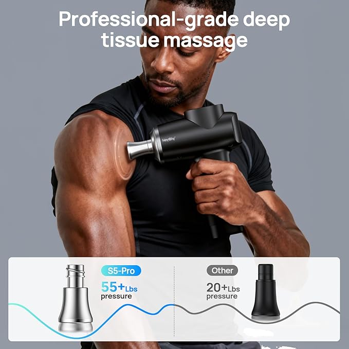 Professional Muscle Massage Gun Deep Tissue with Metal Head Therapy Portable Handheld Muscle Massager Percussion Back Body Masajeador 12mm Amptitude FSA Eligible &amp HSA Approved