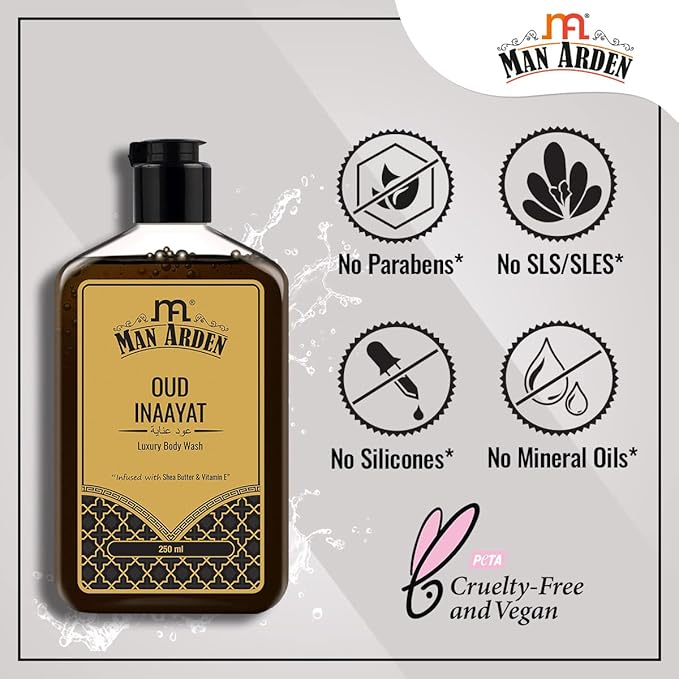 Man Arden Oud Inaayat Luxury Body Wash Infused With Shea Butter &amp Vitamin E 250ml