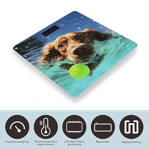 Funny Swimming Dog Scale for Body Weight Smart Scales Digital Bathroom Scale High Precision Weighing Scales with Large Display Weighing Machine for People