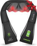Snailax Cordless Massager - Shiatsu Neck and Shoulder Massager with Heat FSA Eligible Portable Lumbar Back Electric Massage Pillow Christmas Gift