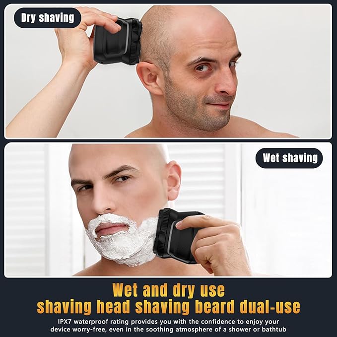 Head Shavers for Bald Men Body Hair Trimmer for Men Manscape Groin and Ball Trimmer2 in1 Body and Head Shaver Grooming KitIPX7 (A B)