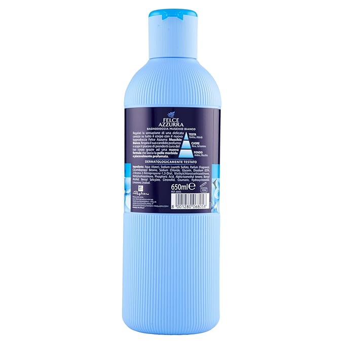 Felce Azzurra Bagnodoccia White Musk – 6 Packs of 650 ml – Total: 3900 ml