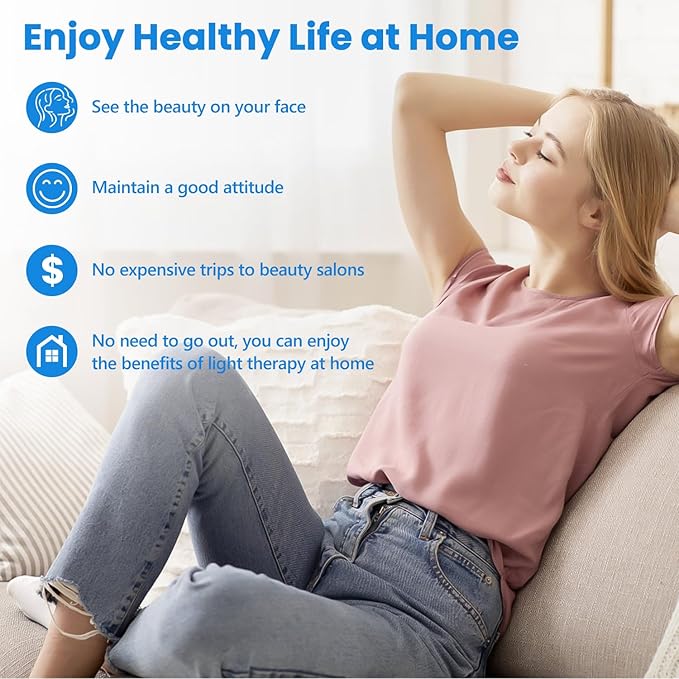 Blue Light Therapy Bulb 18 LEDs Blue Light Therapy Lamp for Face and Body High Irradiance Large Coverage Area (Only Bulb)