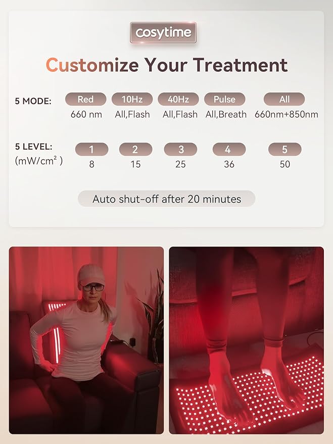 24 x 13 Red Light Therapy Pad for Body with Portable Power Bank - 660nm Red &amp 850nm Near Infrared NIR Dual-Chip 484 LEDs Therapy Mat 50 mW/cm² Irradiance