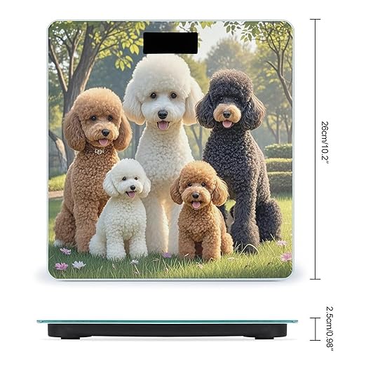 Poodles Dogs Scale for Body Weight Highly Accurate Digital Bathroom Body Scale Digital Bathroom Scales for People Anti-Slip Large LCD Display Smart Scales