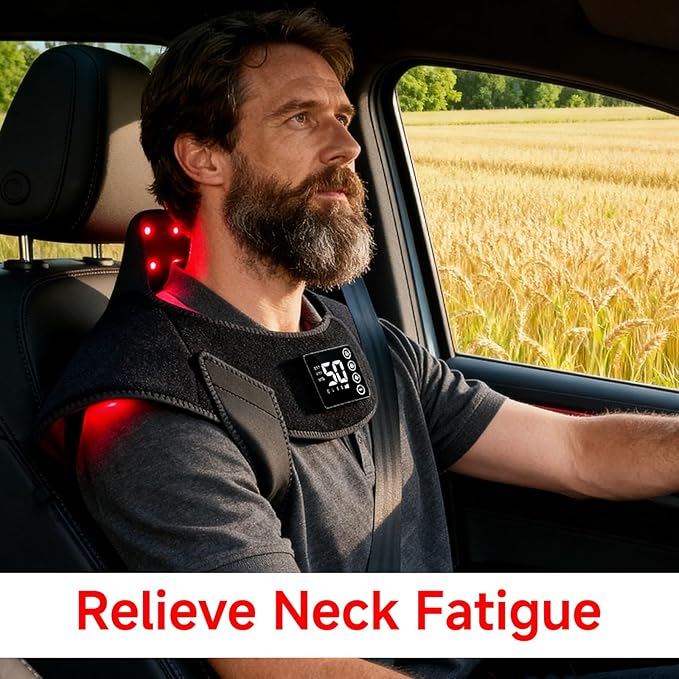 Red Light Therapy for Neck ShoulderRechargeable Infrared Light Therapy Device for Body with Massage and TimerWearable 660nm&amp850nm Red Light Therapy Wrap Pads for Body at Home（150 Lights）