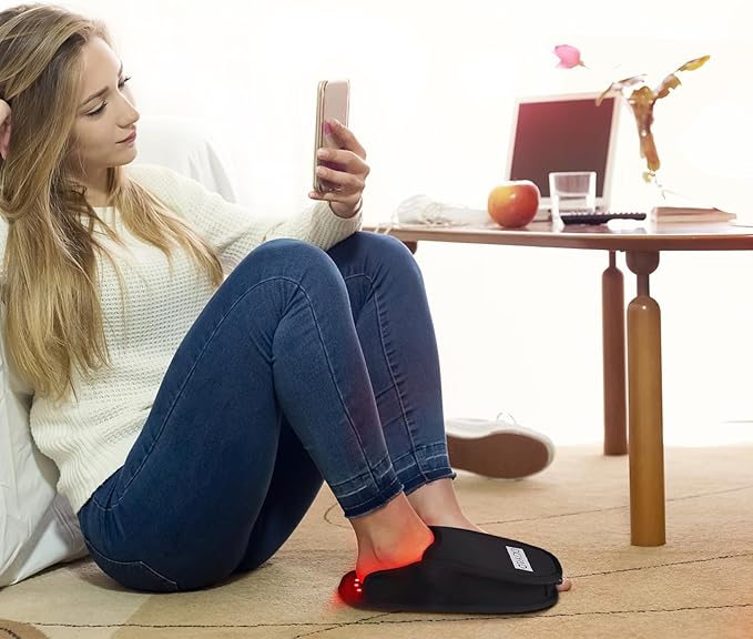 Red Light Therapy for Feet Pain Relief Near Infrared Light Therapy Foot Slippers Toes Pad Recovery Devices with 660nm＆880nm Wavelengths Treatment Shoes for Instep