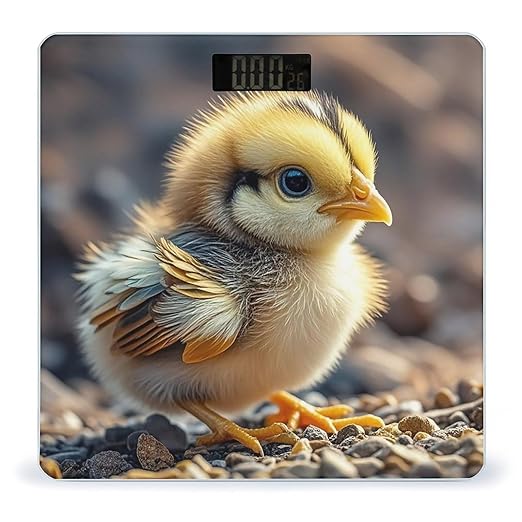 Chicken Chick Bathroom Scale Automatic Power On/Off Body Scales LCD Backlight Display Square Digital Scale Rounded Corners Bathroom Scales for Home Bedrooms