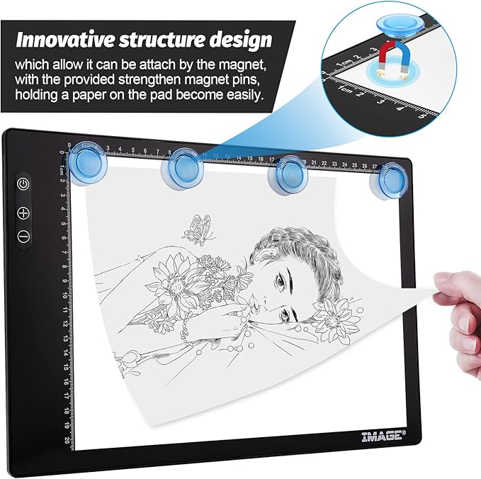 Rechargeable Magnetic A4 LED Light pad &amp Tracing Light Pad Case Black