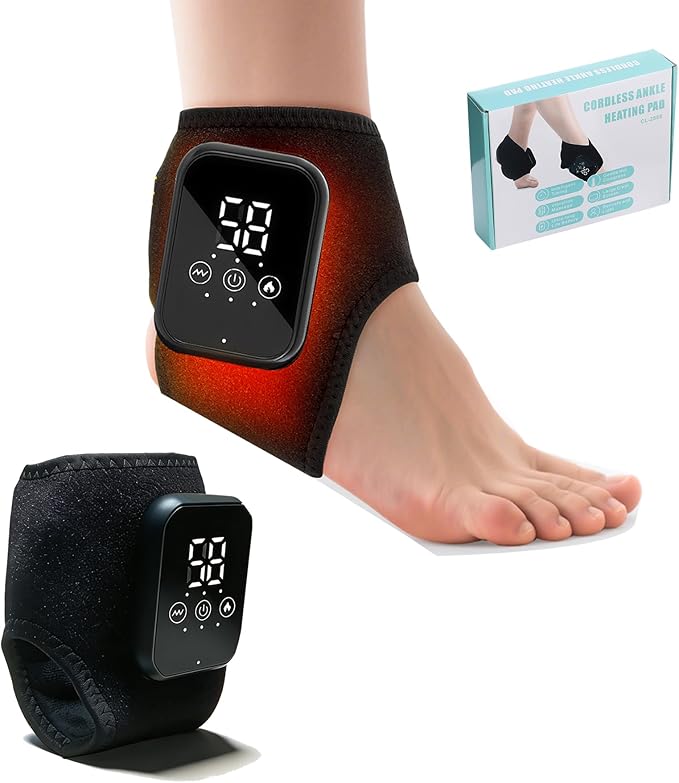 Foot Massager 3-in-1 Cordless Foot and Ankle Massager with Heat &amp Vibration Portable with 3 Modes &amp 3 Heat Levels for Heel Arch and Ankle Comfort at Home/Office/Travel (1 Pic)