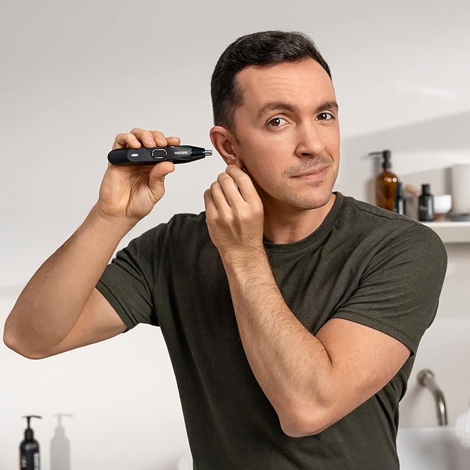 MANSCAPED® The Weed Whacker® 2.0 Electric Nose &amp Ear Hair Trimmer – 7000 RPM Precision Tool with Rechargeable Battery Wet/Dry Easy to Clean Improved Stainless Steel Replaceable Blade