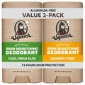 Dr. Squatch Natural Men’s Deodorant – Aluminum Free Natural Deodorant Men with Charcoal &amp Postbiotics for 72-Hour Odor Protection – Summer Citrus + Cool Fresh Aloe 2.65oz Stick (2-Pack)