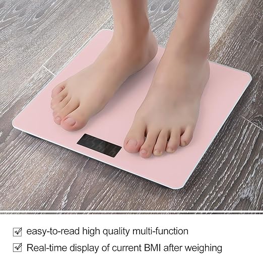 Men's Fashion Automatic Switch Digital Bathroom Weighing Scale Smart Scale Light Pink