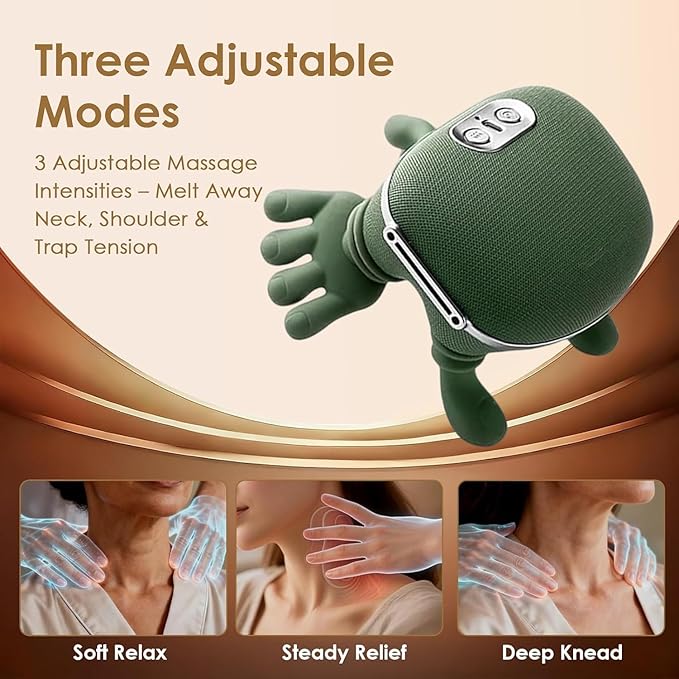 Bionic Hand Neck &amp Shoulder Massager with Heat 5D Shiatsu Kneading Deep Tissue Electric Neck Back Massager 2026 New Portable Simulated Human Fingers Massager for Pain Relief Muscle Relaxation